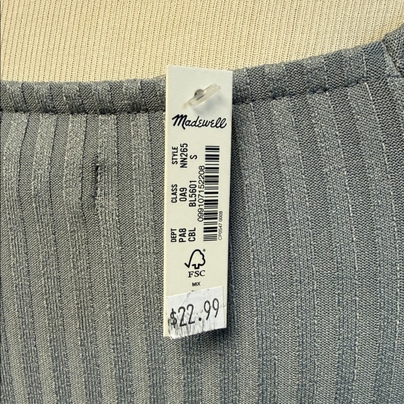 Madewell Gray Ribbed Top - Picture 4 of 5